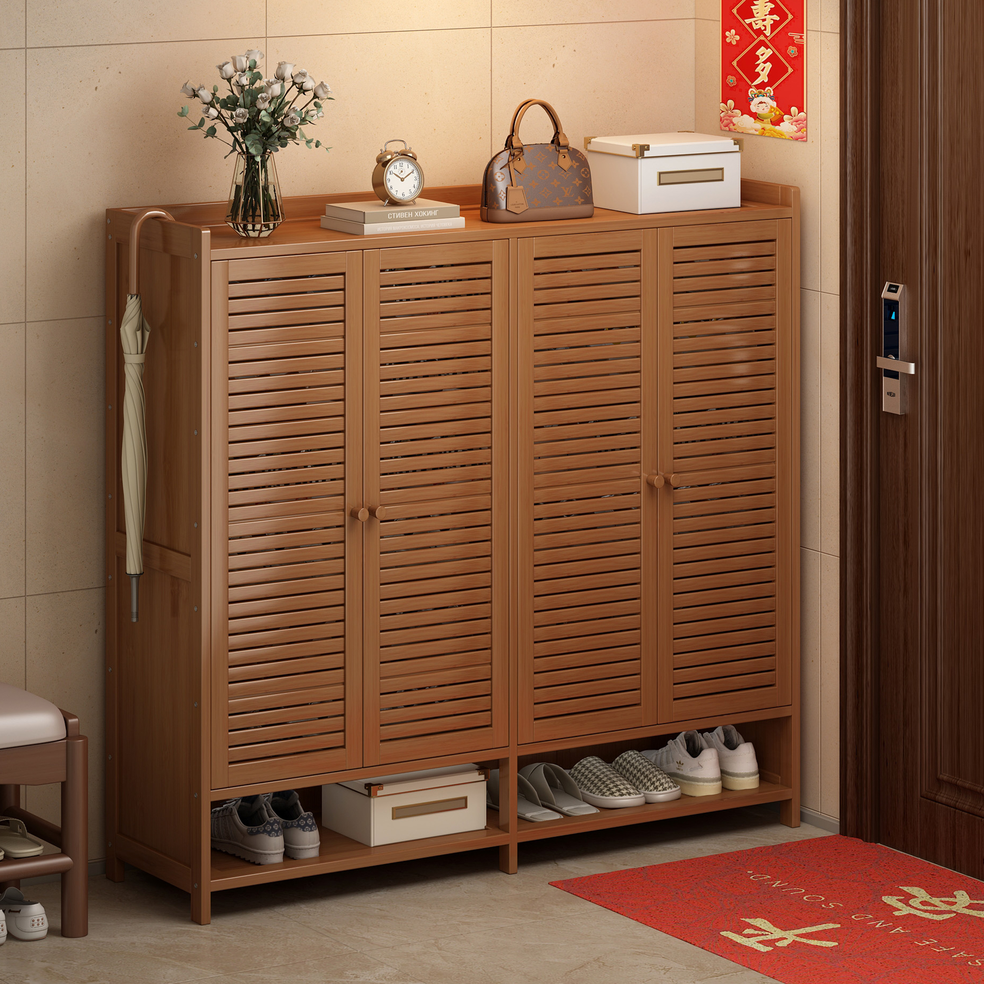 姿竹防尘鞋柜通风透气