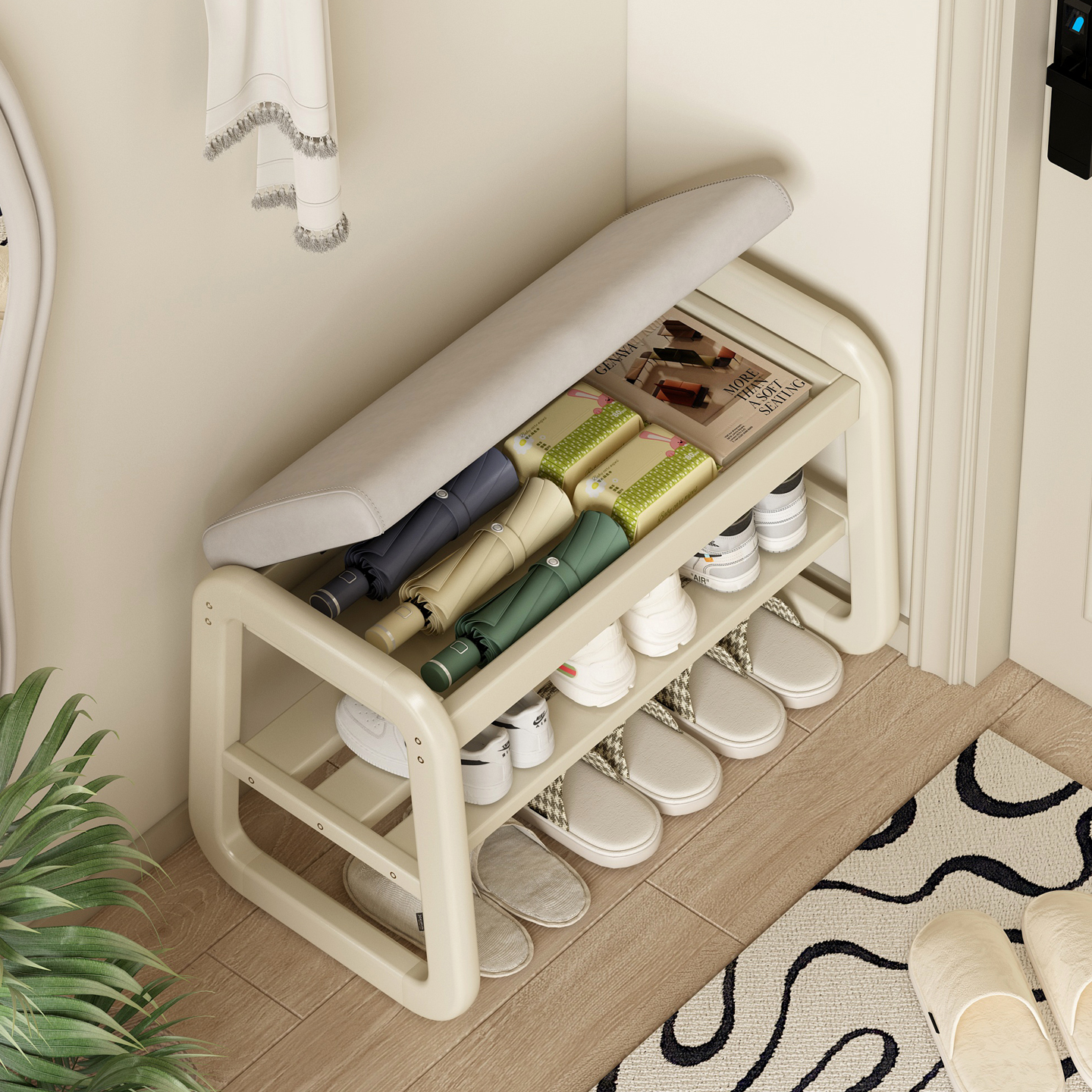 一凳多用，翻盖收纳储物