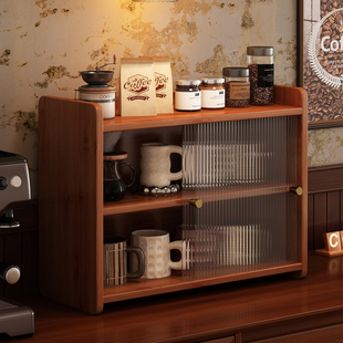 杯架桌面防尘水杯马克杯咖啡杯收纳置物架中古风餐桌双层茶杯架子