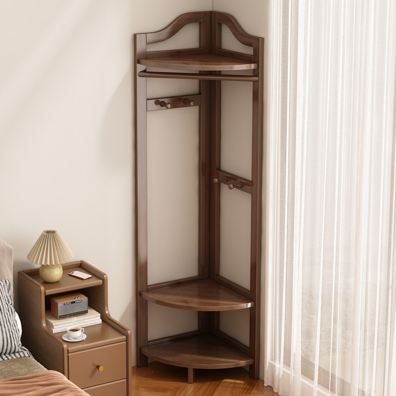 衣帽架落地多层床头柜替代品家用卧室晚上床边放衣服置物架挂衣架