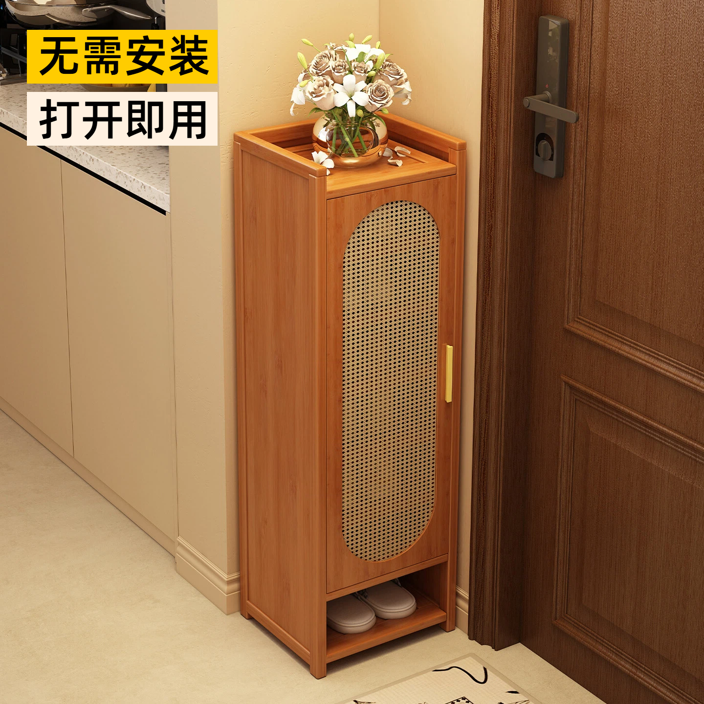 折叠鞋架小窄门口多层免安装小型鞋柜出租房用一体靠墙鞋子收纳柜,住宅家具,鞋柜,淘宝优惠券,粉丝福利购,淘宝优惠卷