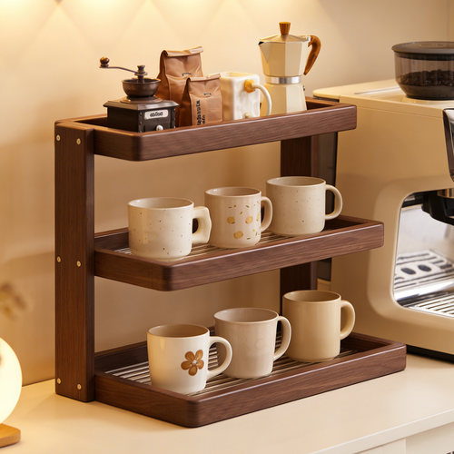 实木杯架餐桌台面杯子收纳置物架