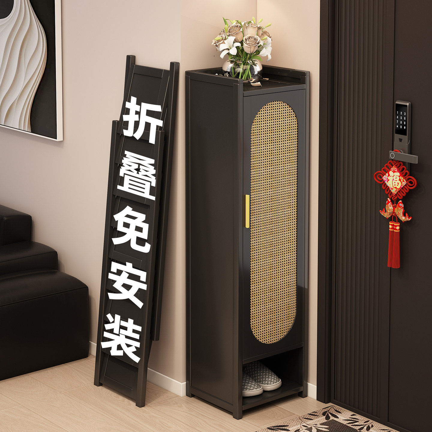 折叠鞋架小窄门口免安装多层家用防尘不占空间出租房入户收纳鞋柜,住宅家具,鞋架,淘宝优惠券,粉丝福利购,淘宝优惠卷