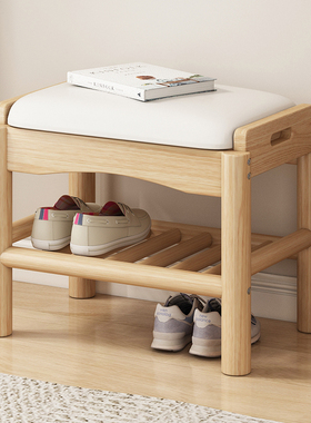 鞋架小窄门口置物架可坐鞋柜坐凳一体家用室内入户门实木换鞋凳子