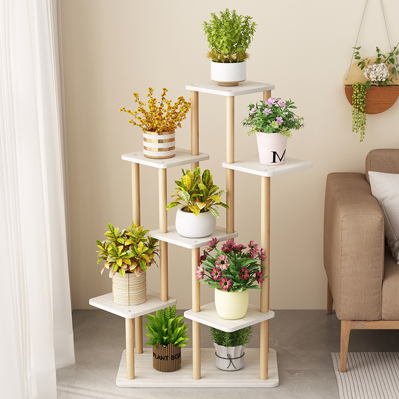 姿竹多层简约木省空间花架