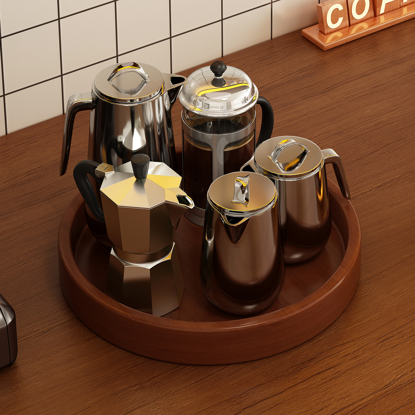 中古风桌面杯子收纳置物架