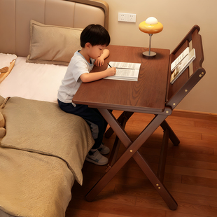 折叠桌子卧室床边学生写作业书桌出租房儿童阅读学习桌小户型家用