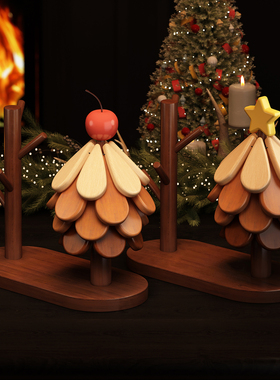 天然实木材质咖啡杯挂架餐垫组合