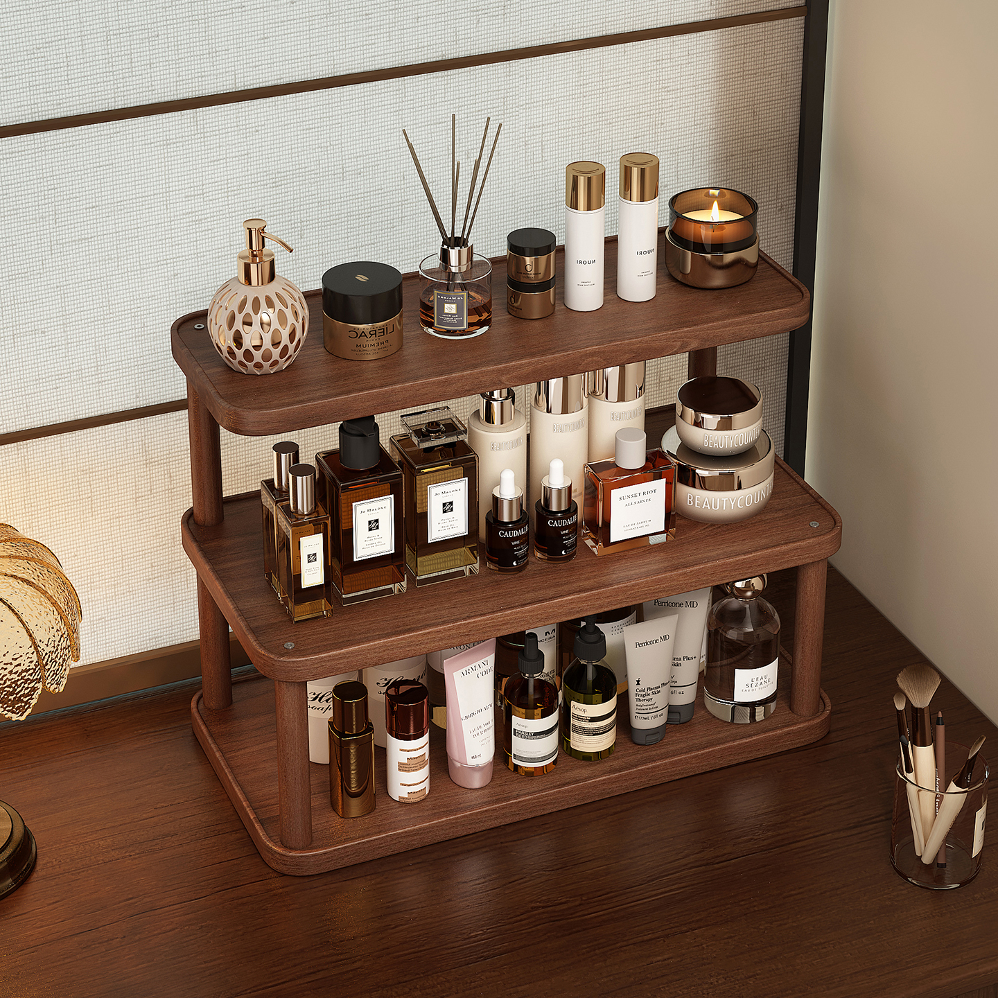 中古风梳妆台桌面置物收纳架