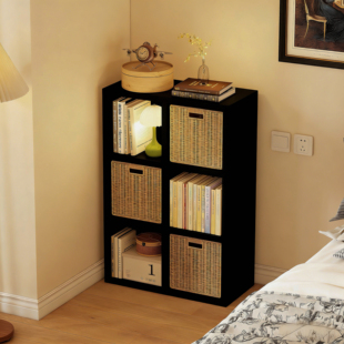 钢制格子柜自由组合书架落地置物架卧室床头铁皮收纳柜靠墙窄书柜