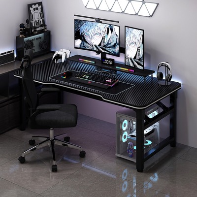 电竞桌台式可折叠电脑桌可夹机械臂放主机家用办公桌子简易工作台