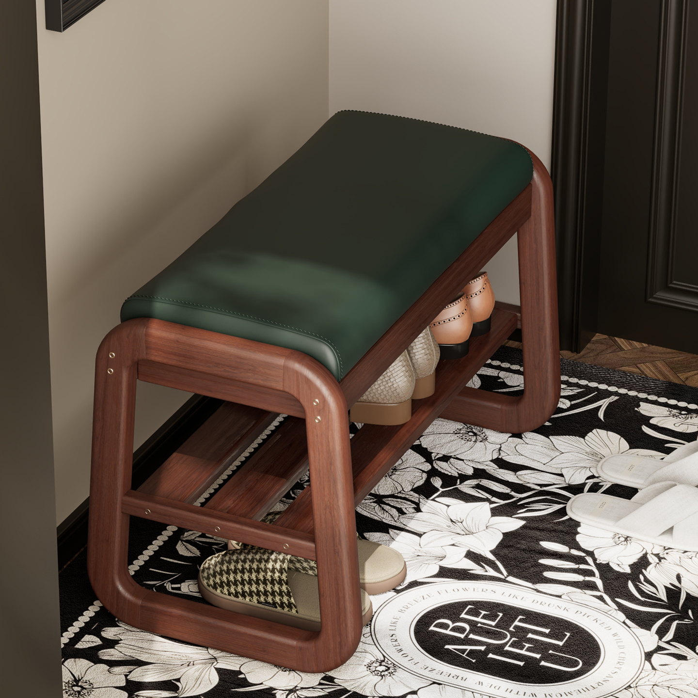 可坐可收纳收纳鞋架换鞋凳一体