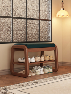 换鞋凳家用门口实木入户进门小尺寸可坐可收纳鞋柜坐凳一体穿鞋凳