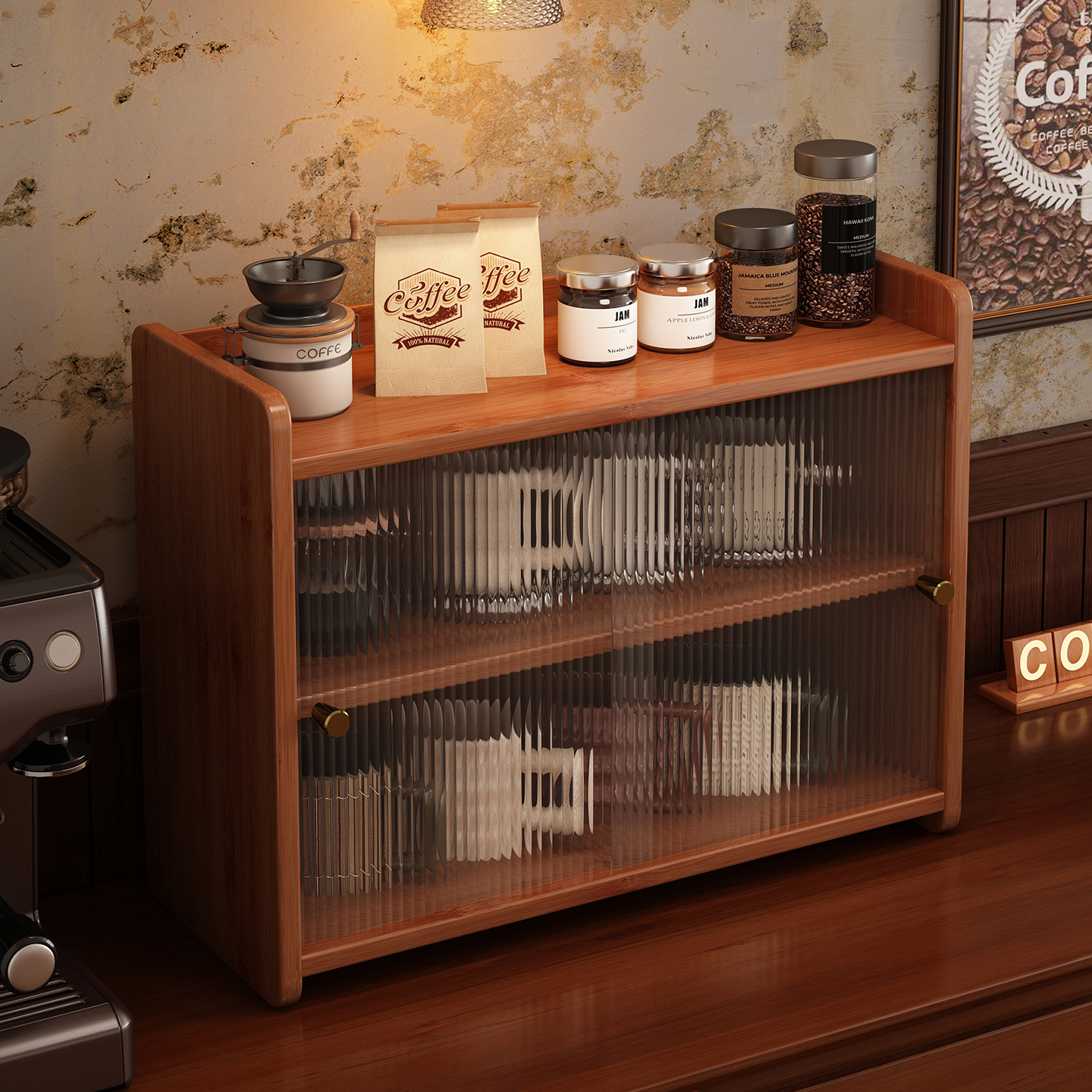 中古风收纳咖啡杯桌面水杯收纳架