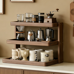 实木杯架杯子收纳置物架咖啡角水杯放置架餐桌水吧台面茶杯展示架