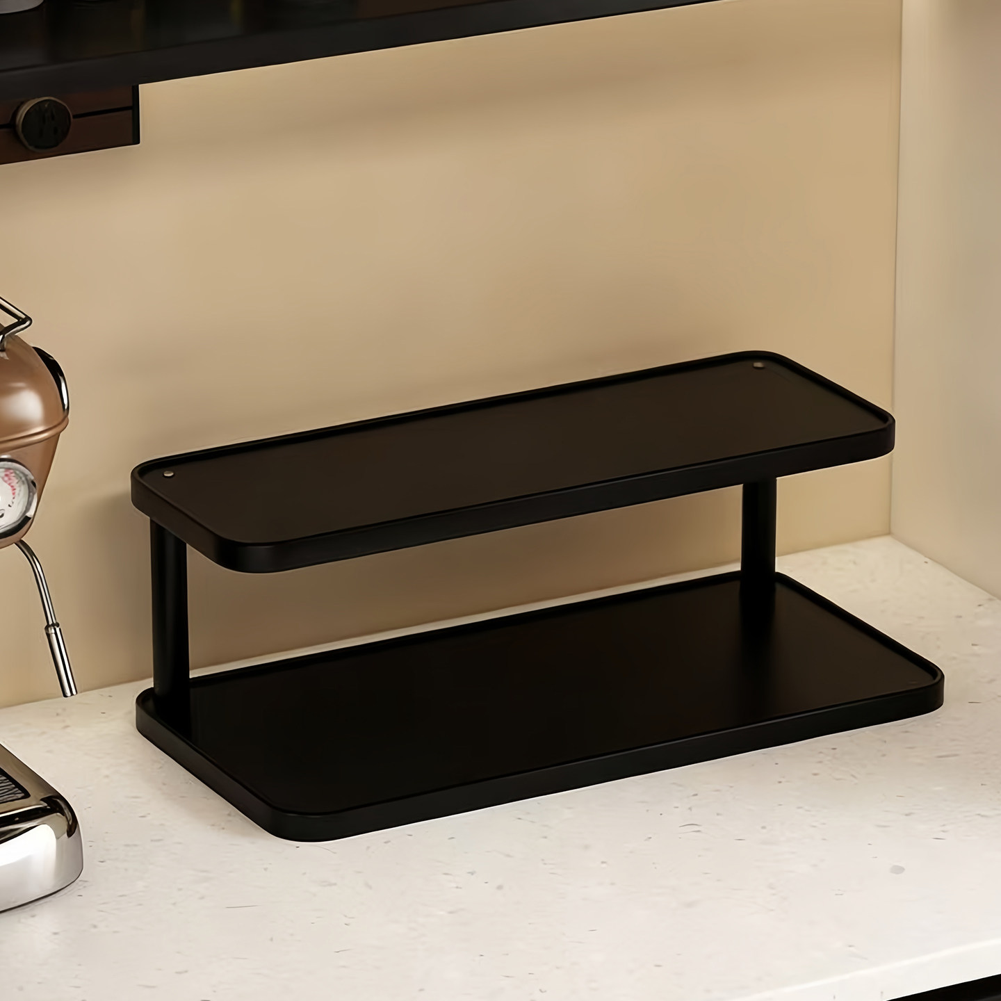 水杯置物架餐桌台面茶杯玻璃马克咖啡杯收纳放置架双层杯子展示架