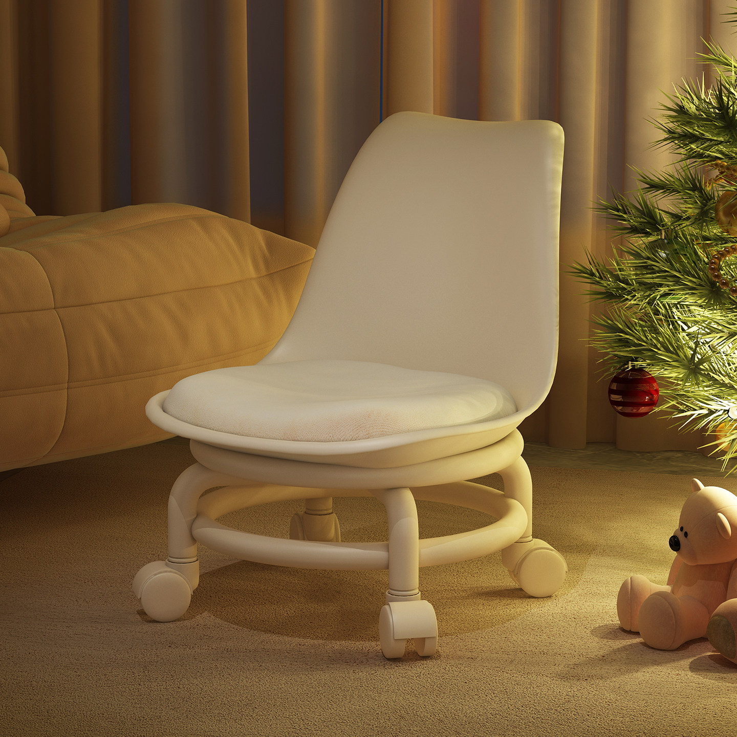 万向轮小凳子客厅家用矮凳滑轮移动静音小板凳带轮儿童靠背小椅子,住宅家具,矮凳,淘宝优惠券,粉丝福利购,淘宝优惠卷