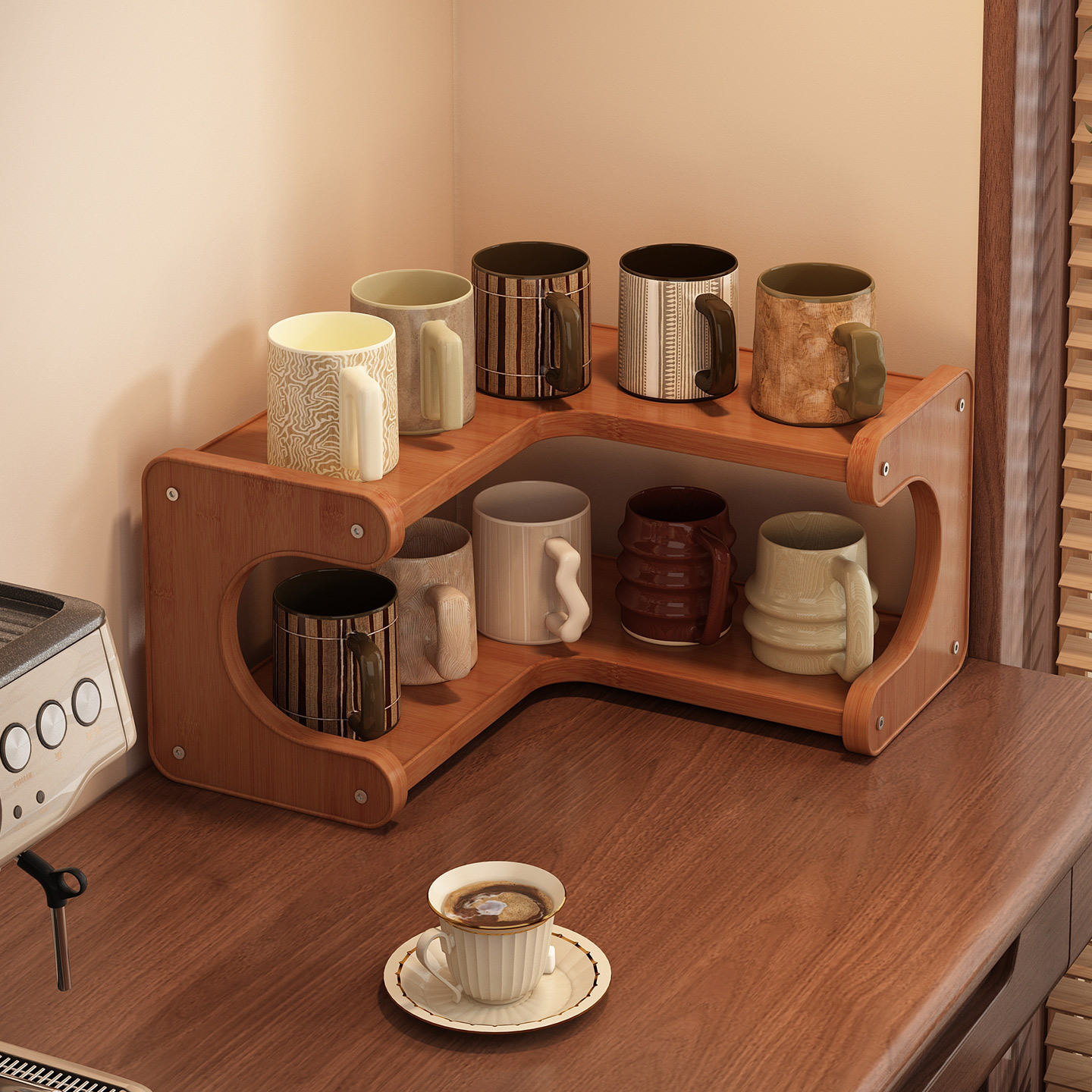 桌面置物架转角咖啡杯架