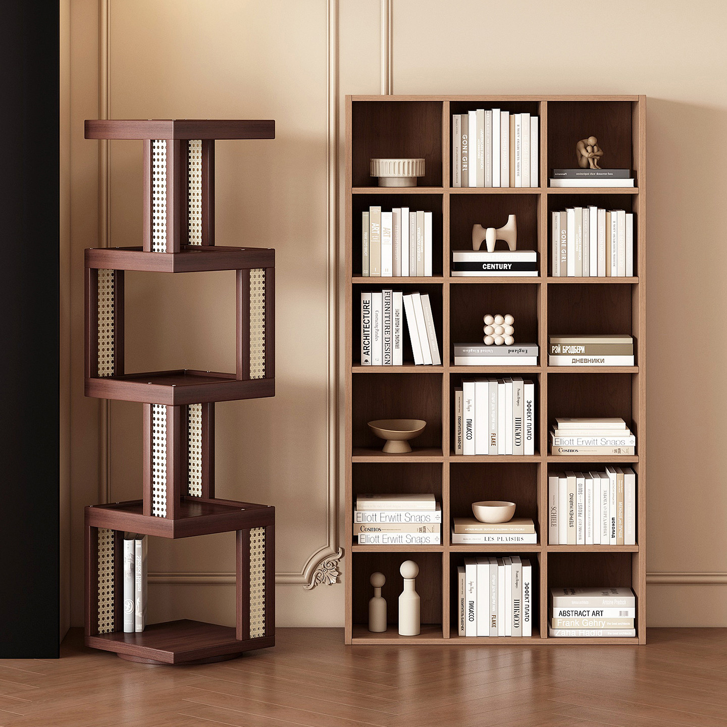 转角置物架收纳柜一体靠墙拐角置物架家用客厅旋转书架墙边小窄柜,住宅家具,角柜,淘宝优惠券,粉丝福利购,淘宝优惠卷