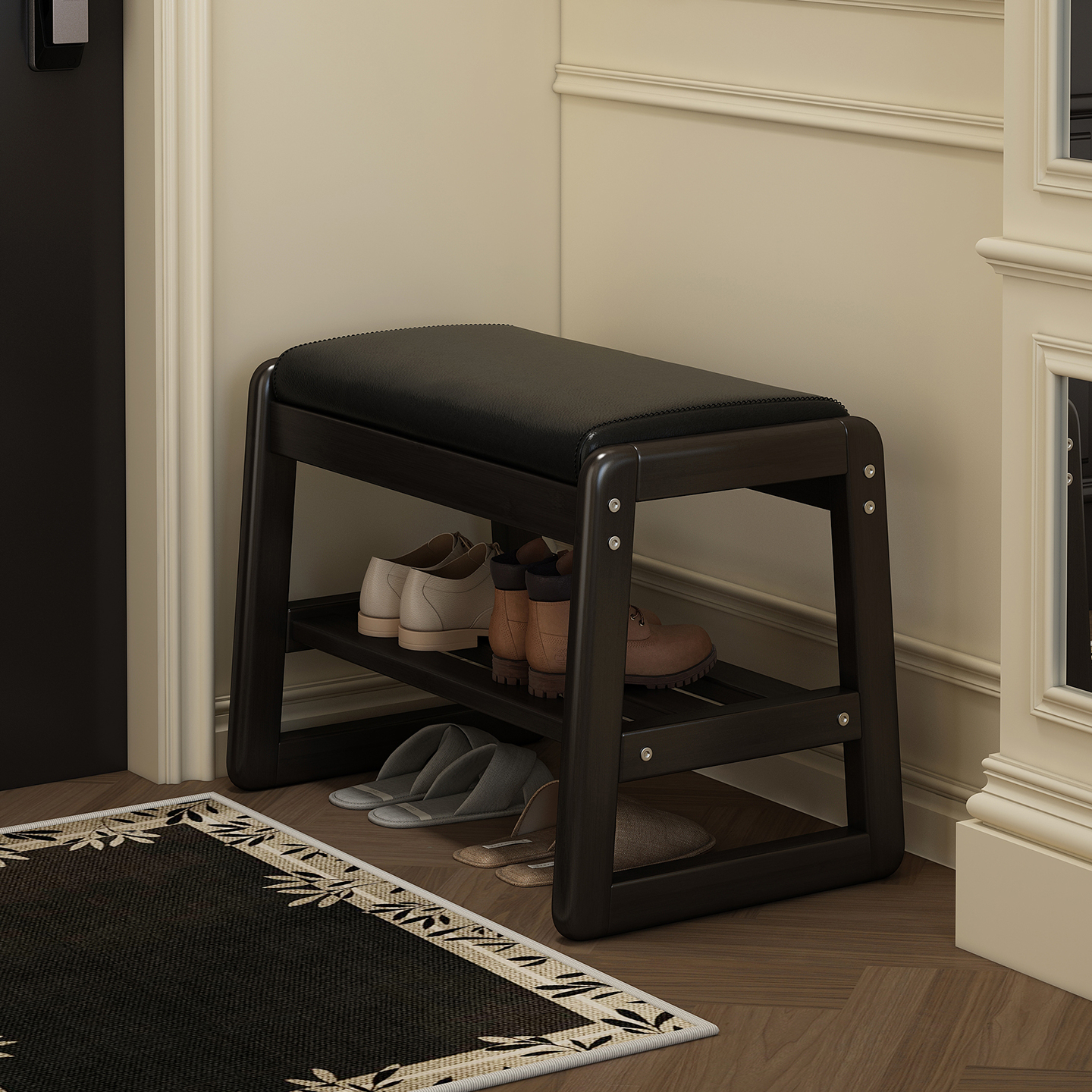 入户换鞋凳门口家用实木玄关进门可坐鞋柜储物长条凳小尺寸穿鞋凳