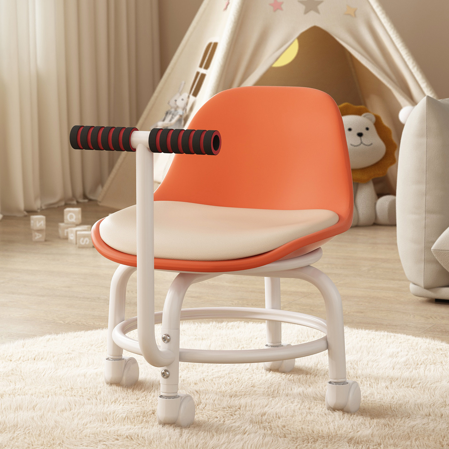 儿童小凳子家用矮凳万向轮小椅子宝宝学步凳滑轮移动多功能溜溜车,住宅家具,矮凳,淘宝优惠券,粉丝福利购,淘宝优惠卷