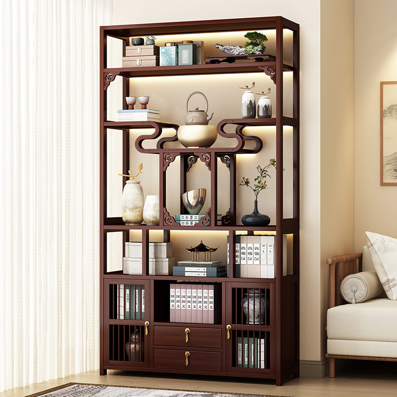姿竹博古架茶柜新中式