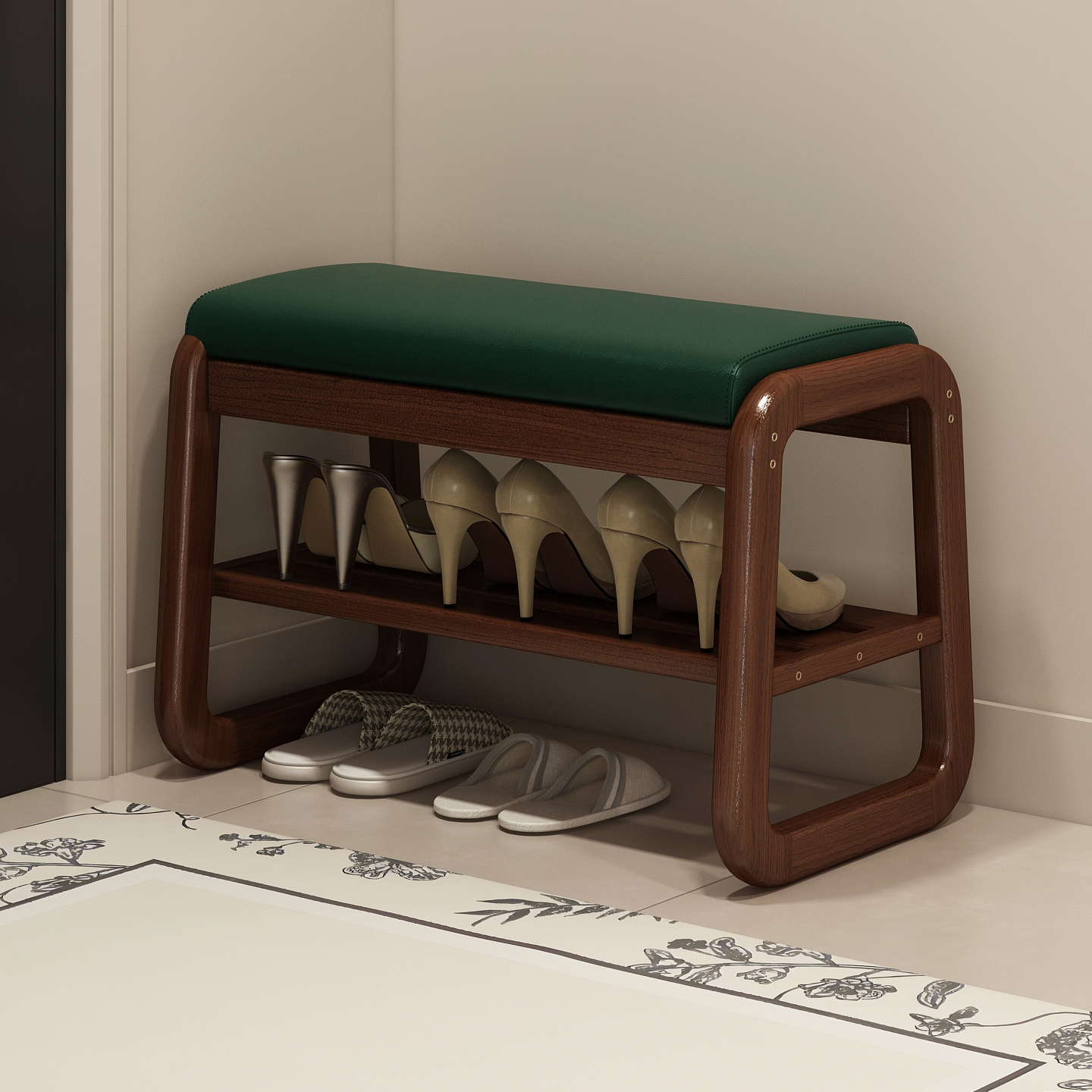 可坐可收纳鞋架换鞋凳一体