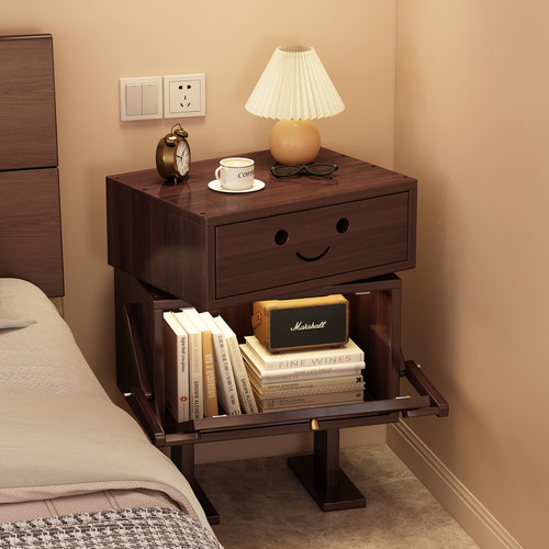 实木机器人床头柜带灯氛围感