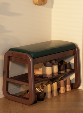 实木换鞋凳门口家用高级感进门玄关小尺寸窄小穿鞋凳软包可坐鞋柜