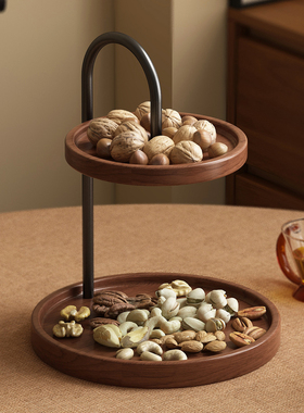 桌面实木双层装饰摆件置物架