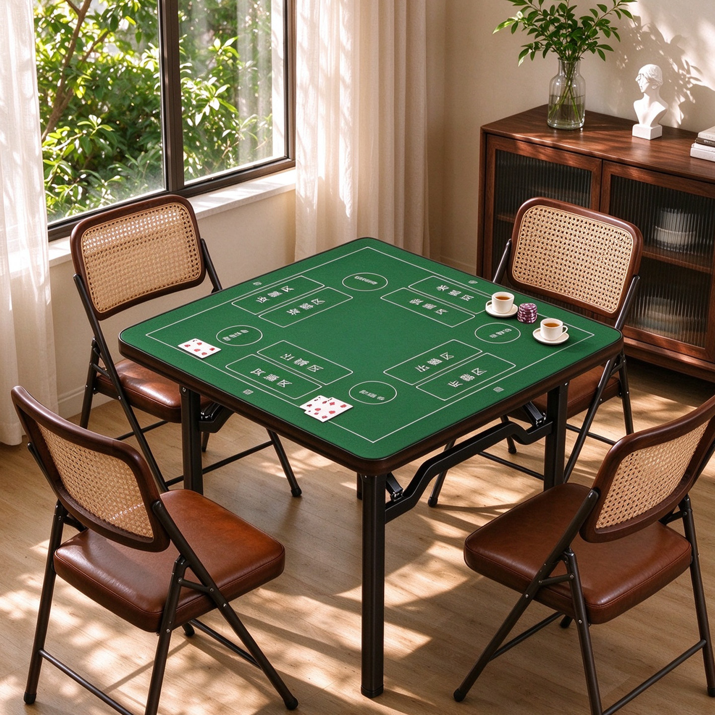 掼蛋专用桌折叠餐桌两用多功能简易麻将桌子正方形多人打牌棋牌桌