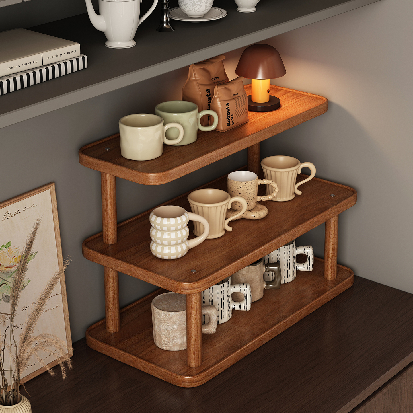 桌面整理纵向收纳不占空间杯架