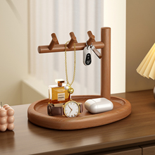 钥匙收纳玄关摆件桌面置物架实木入户进门首饰展示挂架眼镜放置架