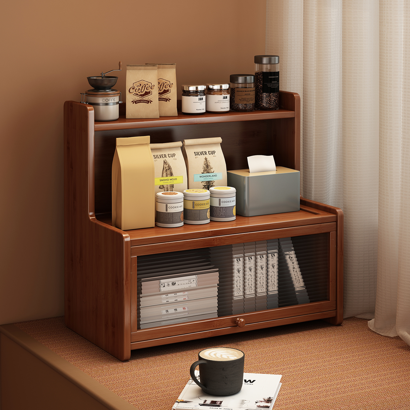 飘窗柜收纳柜榻榻米侧边储物柜子