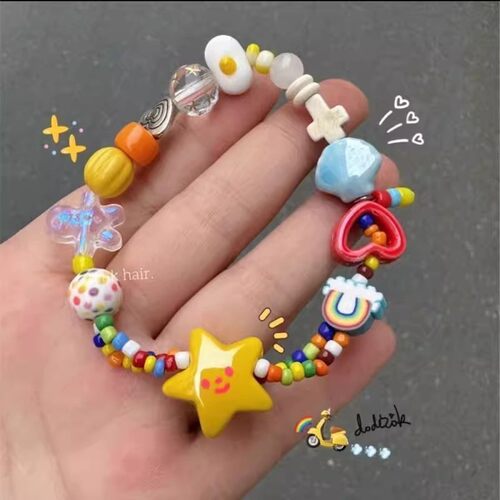 多巴胺串珠手链可爱秋冬小学生女生闺蜜儿童女童女孩手串五角星 - 封面