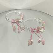 2026年新款 国风樱花粉蝴蝶花朵手链手镯女小清新精致甜美学生手饰