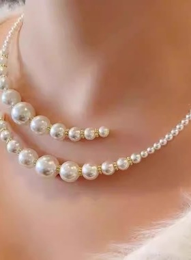 法式珍珠项链女款2025新款轻奢小众项圈高级感锁骨链颈链轻奢配饰