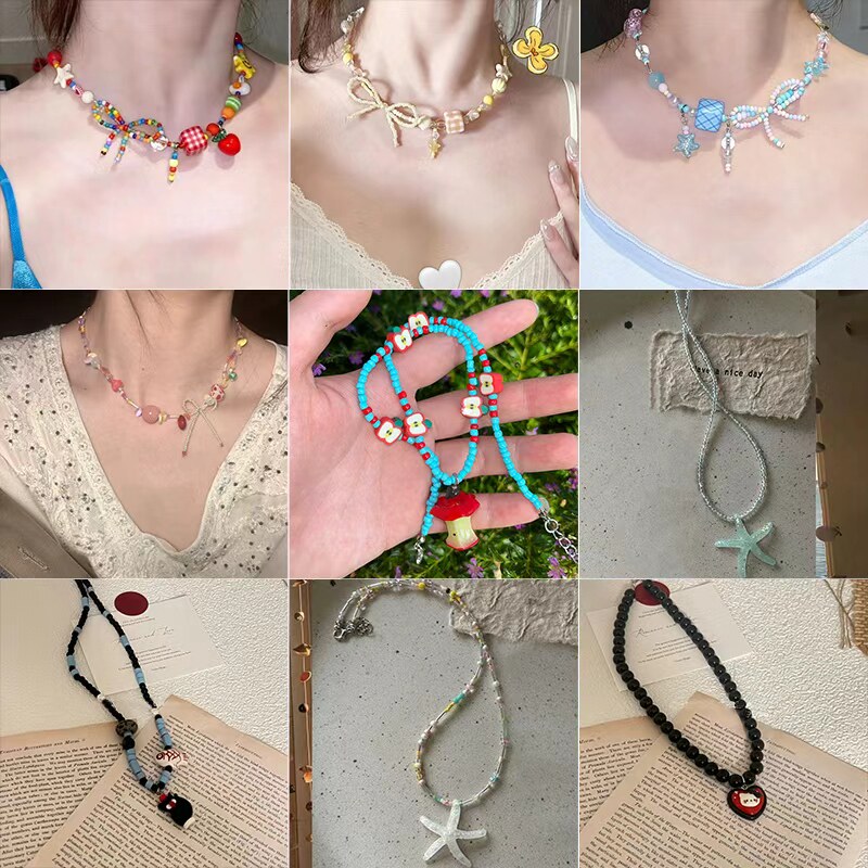 多巴胺彩色星星项链2026新款夏日甜酷风气质小众设计高级感锁骨链