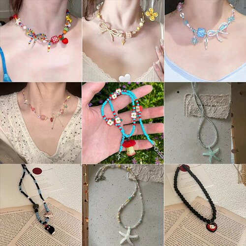 多巴胺彩色星星项链2026新款夏日甜酷风气质小众设计高级感锁骨链