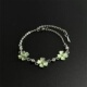幸运草绿色四叶草猫眼石手链女高级简约小众设计感轻奢气质手饰