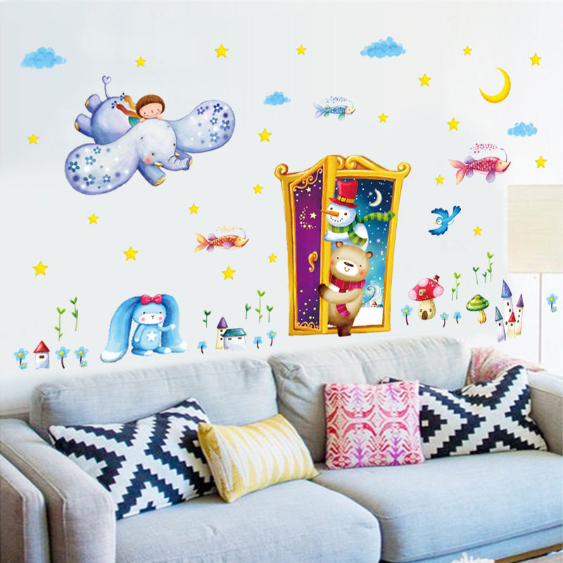 幼儿园宝宝儿童房间童话魔法门墙贴卧室装饰贴卡通贴纸贴画xl8218