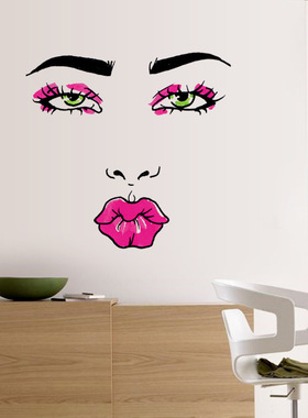 红唇女人时尚个性卧室背景墙装饰壁画背景墙贴纸贴画SK36002