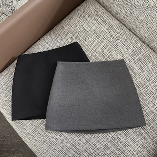 灰色毛呢半身裙女秋冬新款 百搭显瘦a字裙高腰黑色毛呢包臀短裙子