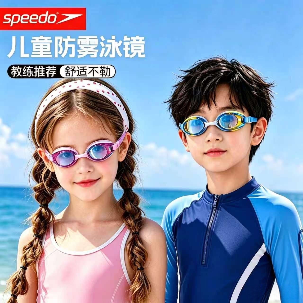 Speedo速比涛男女童泳镜26年新款训练防雾防水镀膜专业游泳眼镜