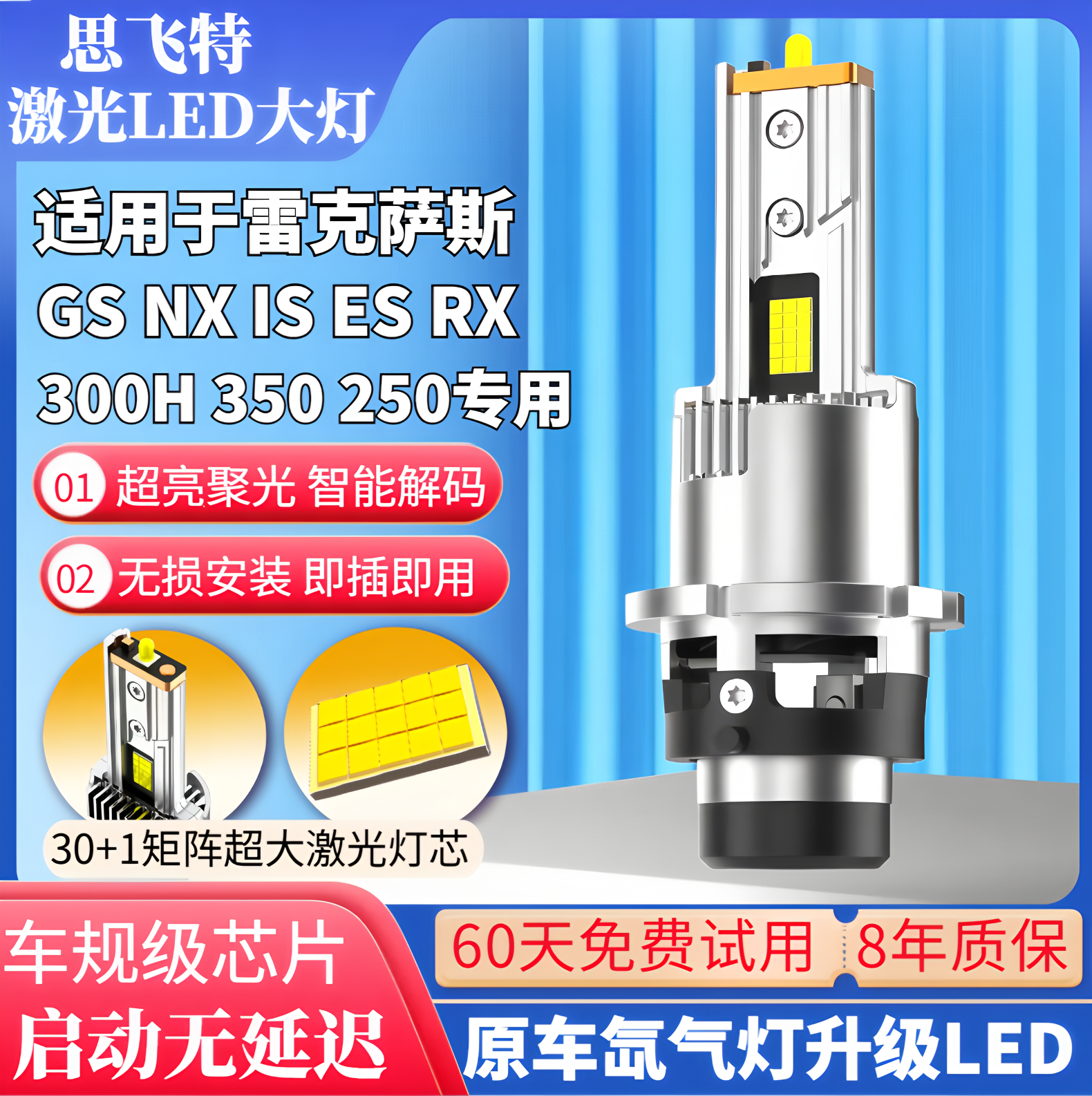 适用雷克萨斯es200ES300HGS300灯