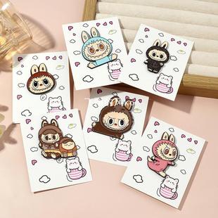 labubu精灵徽章珐琅胸针学生书包服饰配件卡通胸饰二次元小礼物