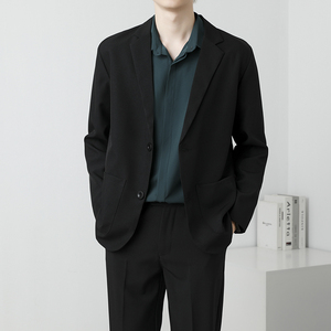 2023春秋新款男士西装外套流行修身帅气学院风休闲商务西服婚礼服