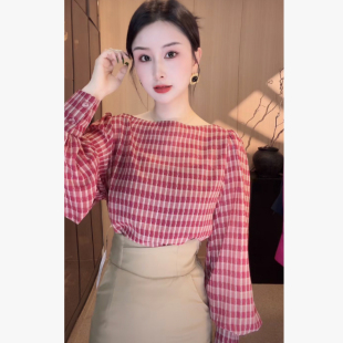 设计感长袖 刘欣服饰 款 四季 打底T恤减龄显瘦轻奢气质上衣3128 新款