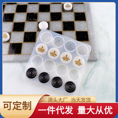 DIY checkers silicone mold mirror epoxy resin checkerboard