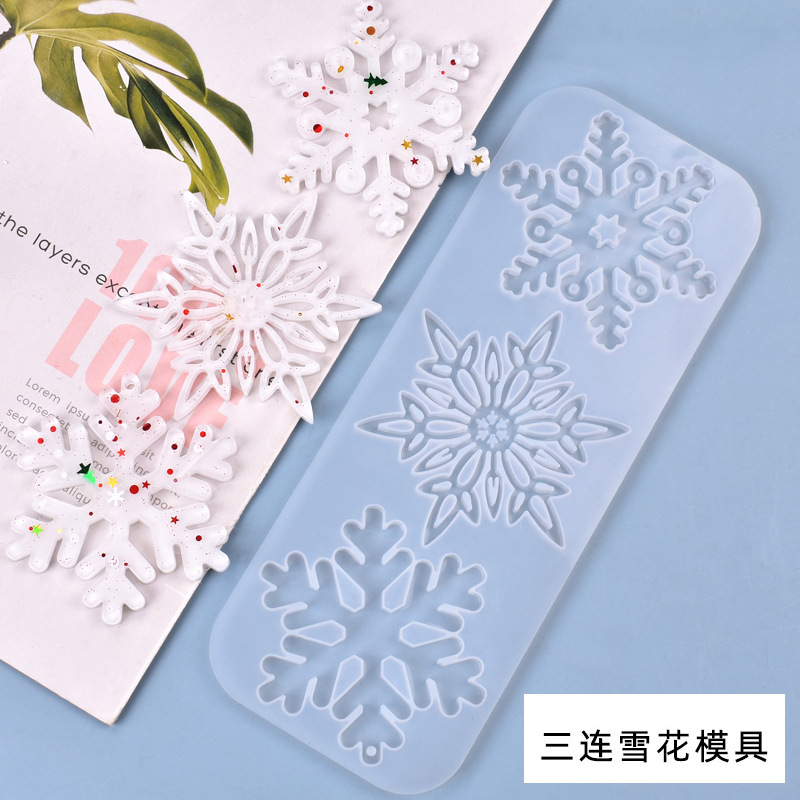 Yu Meiren DIY Crystal Drop Glue Mold Christmas Series Tripl